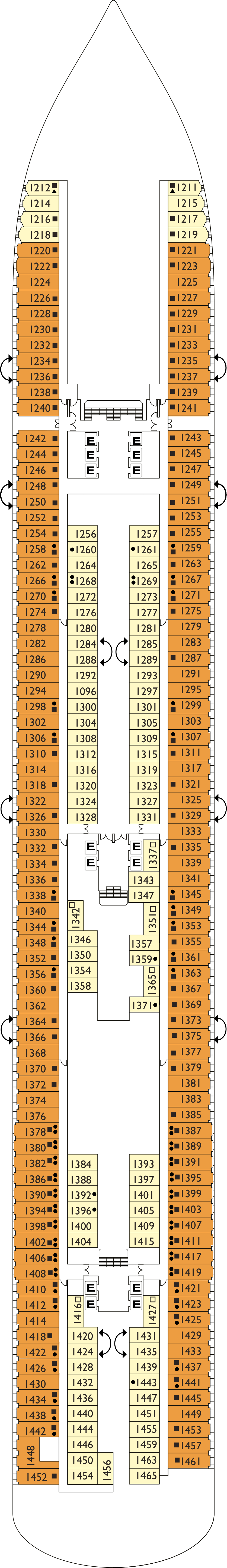 Excelsior (Deck 1) deck plan for Costa Diadema