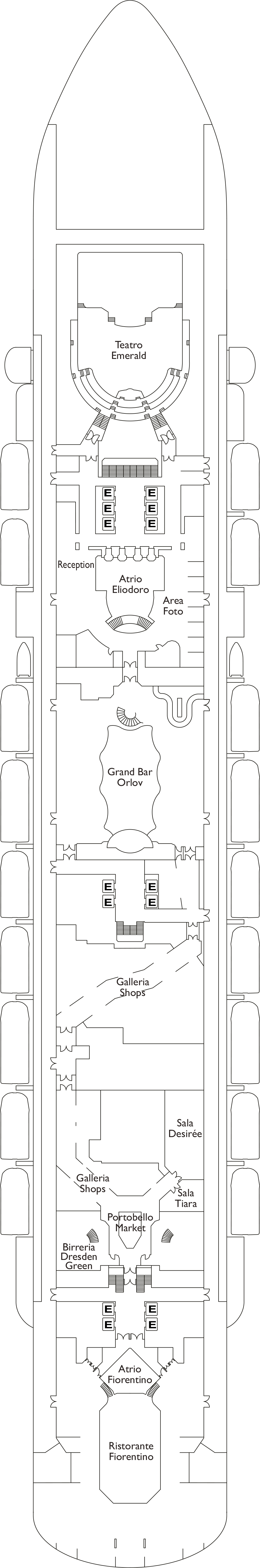 Perla Di Venere (Deck 4) deck plan for Costa Diadema