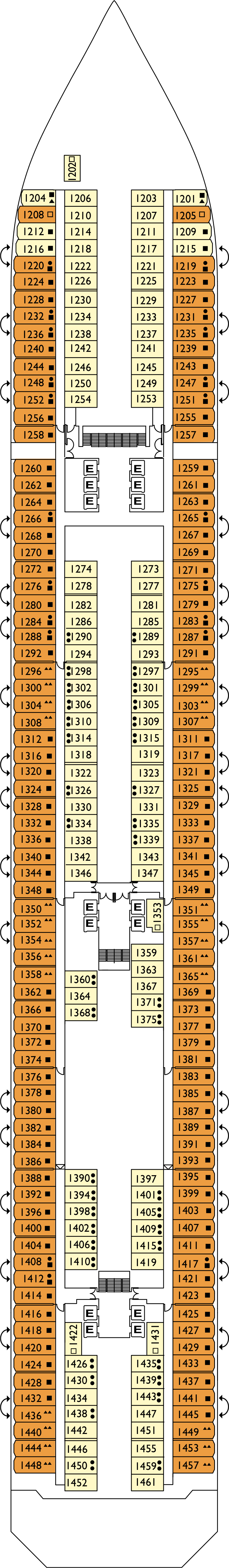 Irma (Deck 1) deck plan for Costa Fascinosa