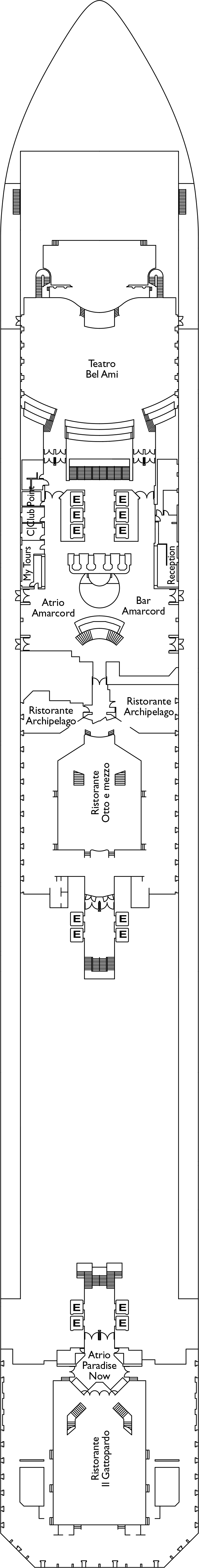 Gradisca (Deck 3) deck plan for Costa Fascinosa