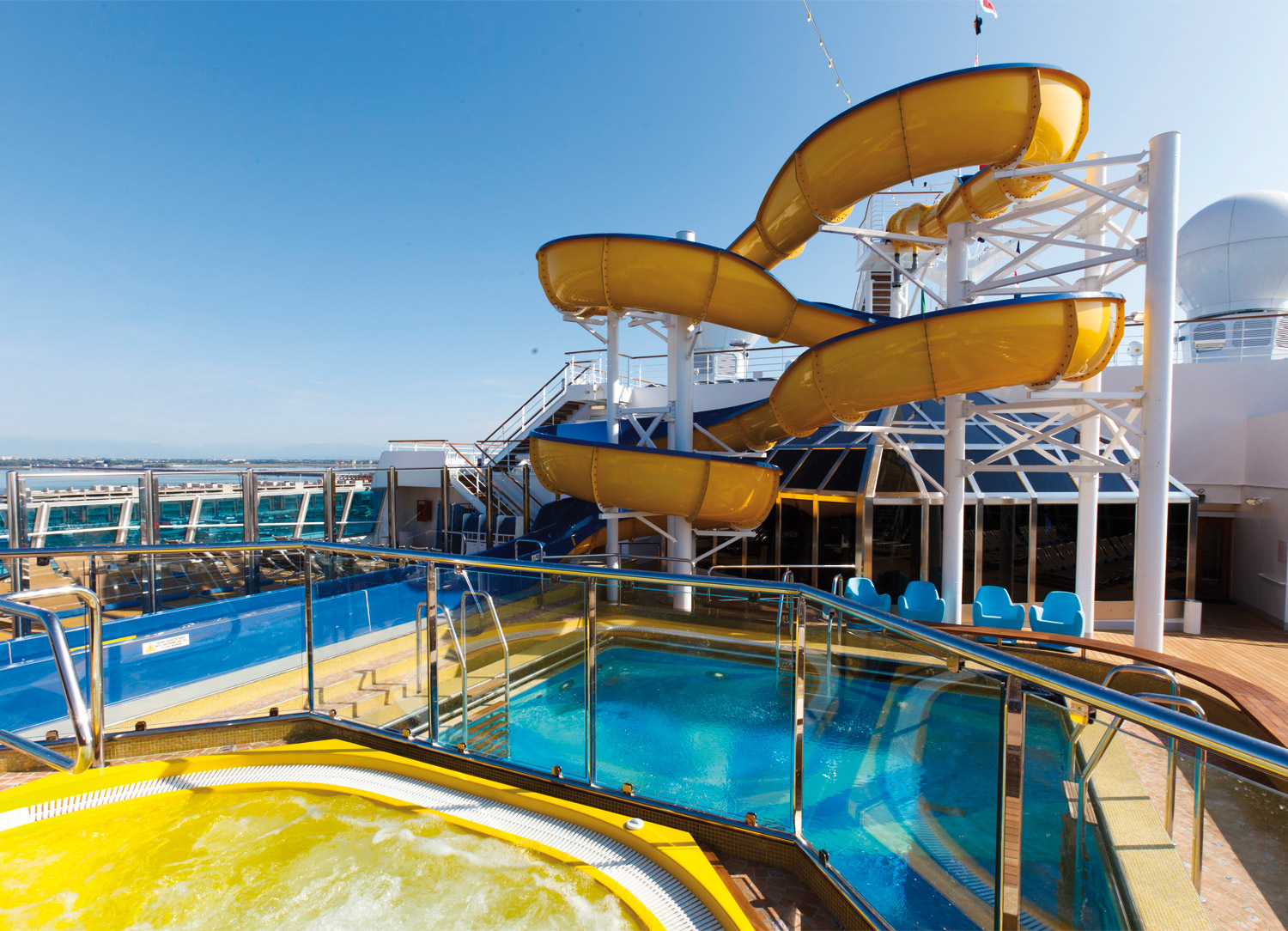 Enjoy slipping and sliding down this exciting waterslide! 