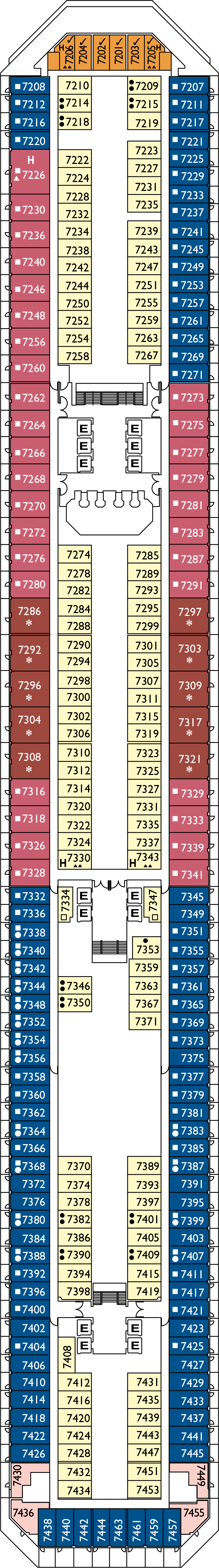 Alhambra (Deck 7) deck plan for Costa Pacifica