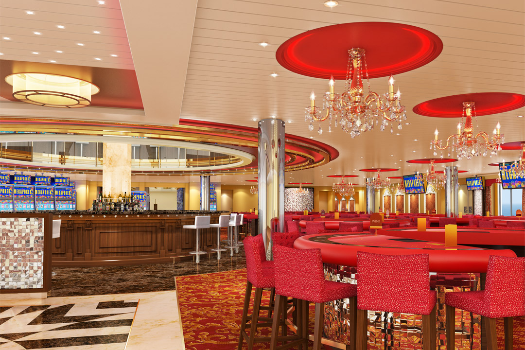  Enjoy gambling in the ship’s large onboard casino. 