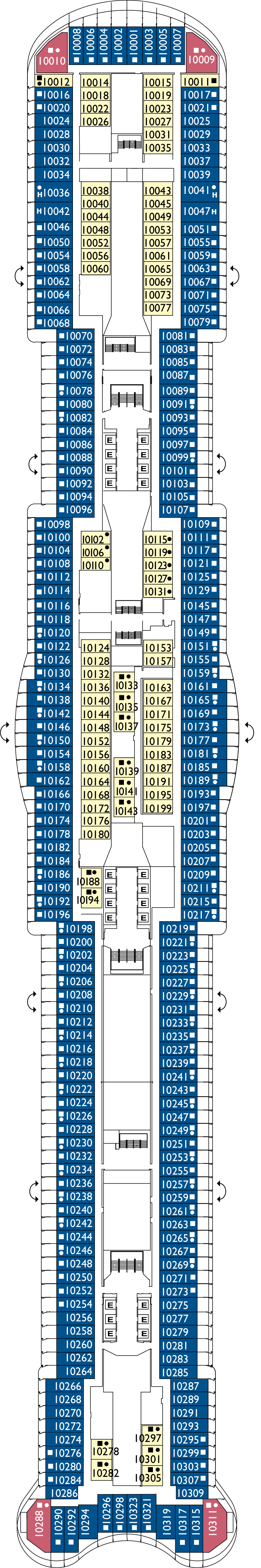 Roma (Deck 10) deck plan for Costa Smeralda