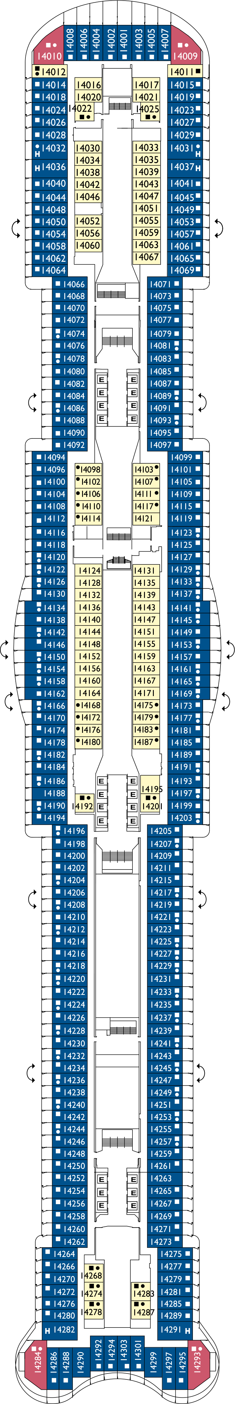 Venezia (Deck 14) deck plan for Costa Smeralda