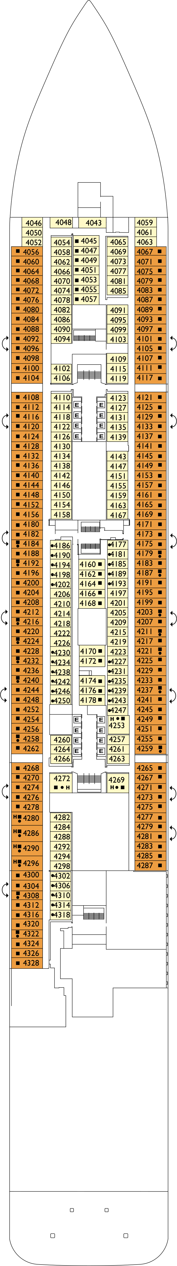Palermo (Deck 4) deck plan for Costa Smeralda