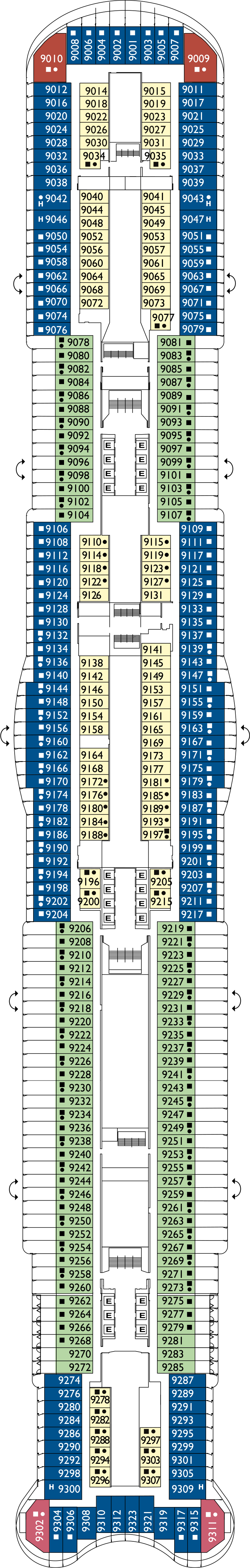 Napoli (Deck 9) deck plan for Costa Smeralda