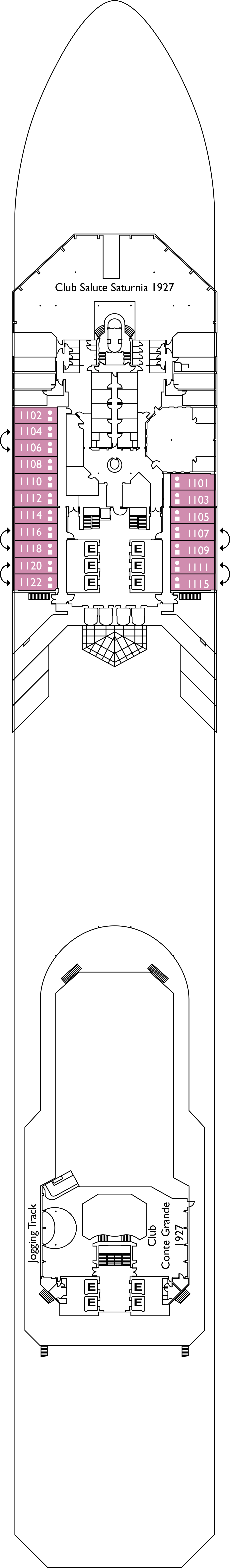 Cannes (Deck 11) deck plan for Costa Fortuna