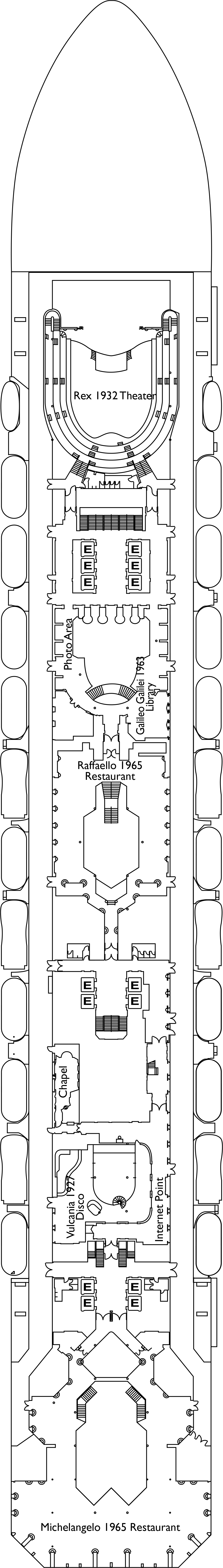 Santos (Deck 4) deck plan for Costa Fortuna