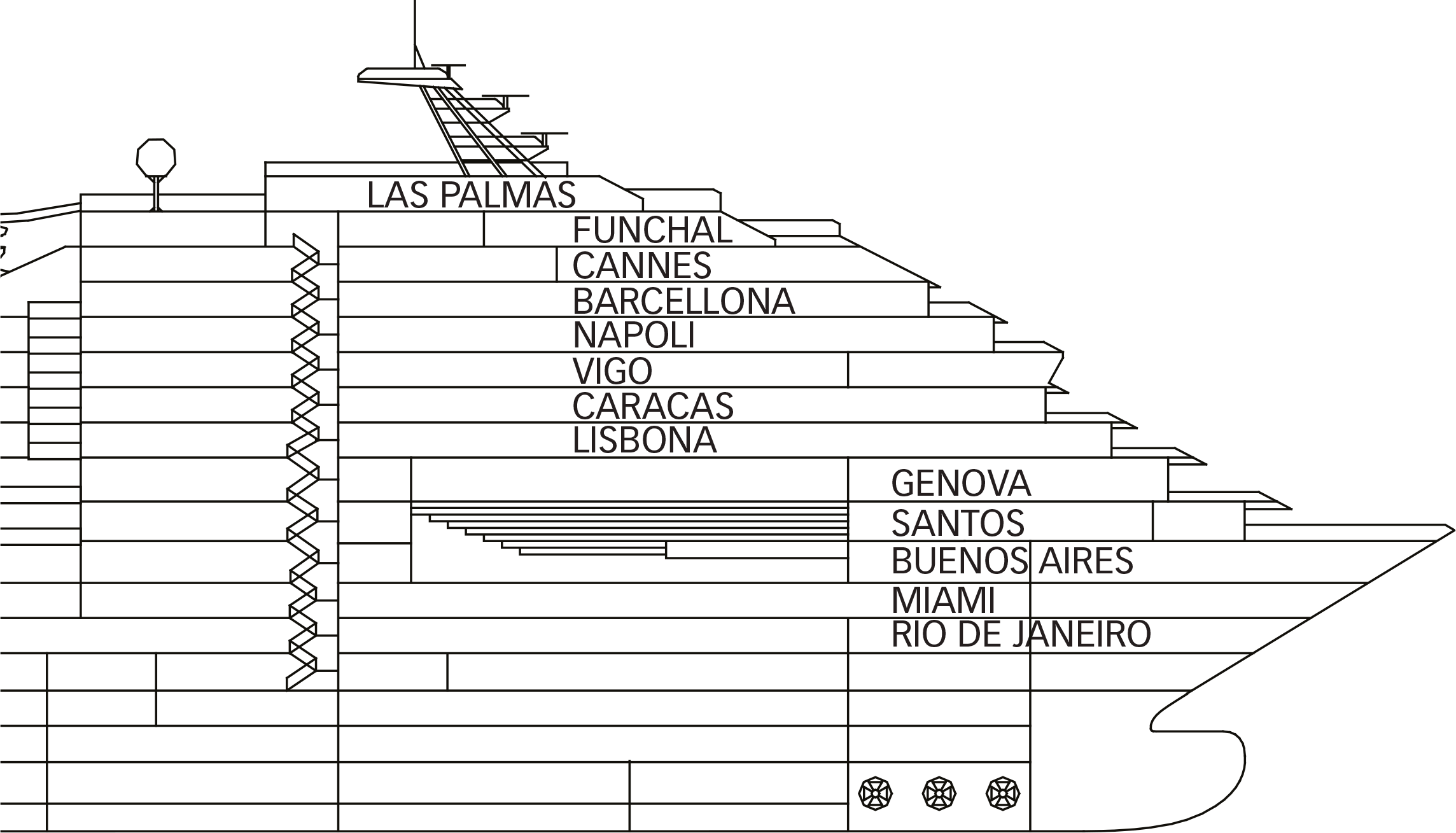 Where Rio de Janeiro (Deck 1) is on Costa Fortuna