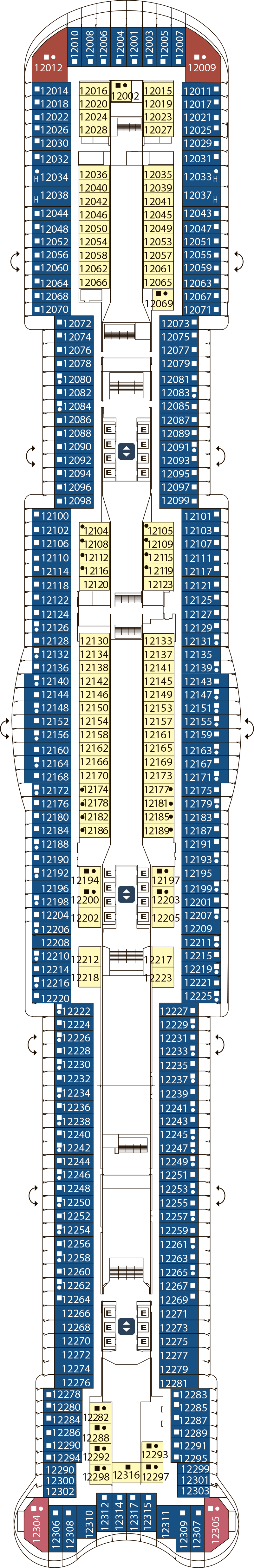 Arezzo (Deck 12) deck plan for Costa Toscana