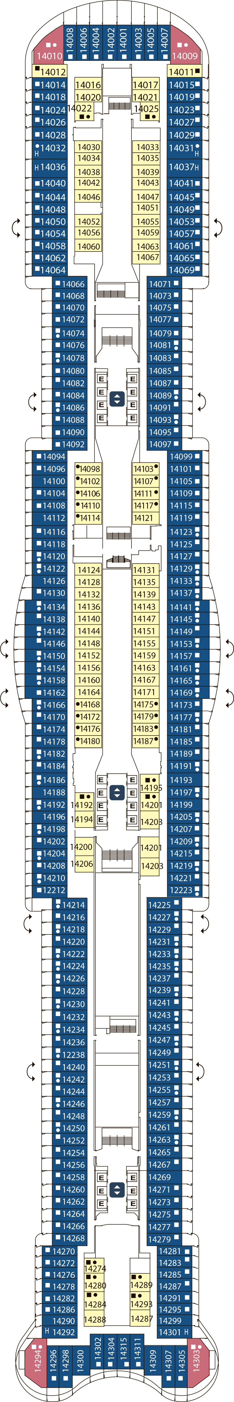 Livorno (Deck 14) deck plan for Costa Toscana