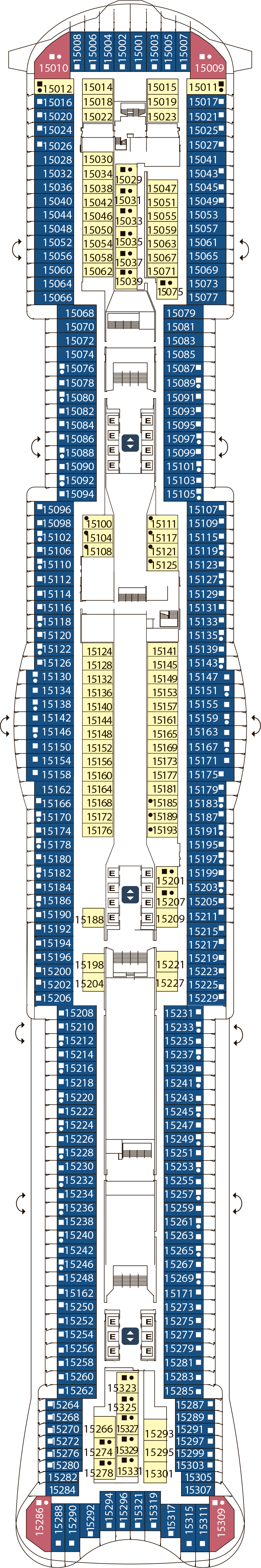 Pisa (Deck 15) deck plan for Costa Toscana