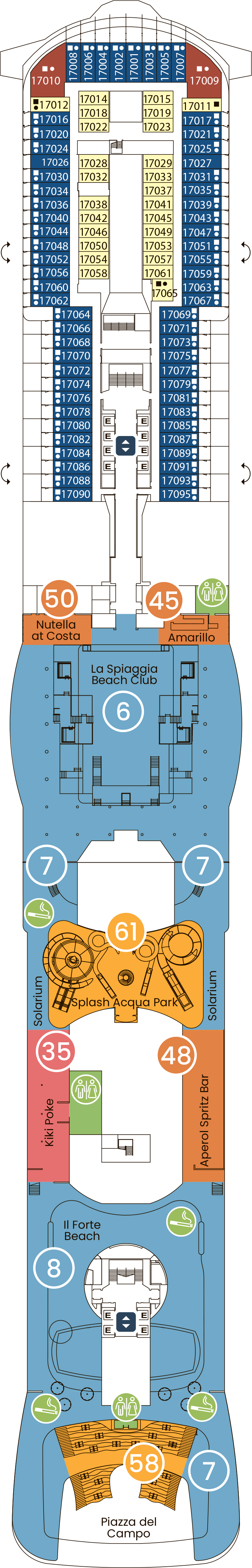 Montecatini Terme (Deck 17) deck plan for Costa Toscana