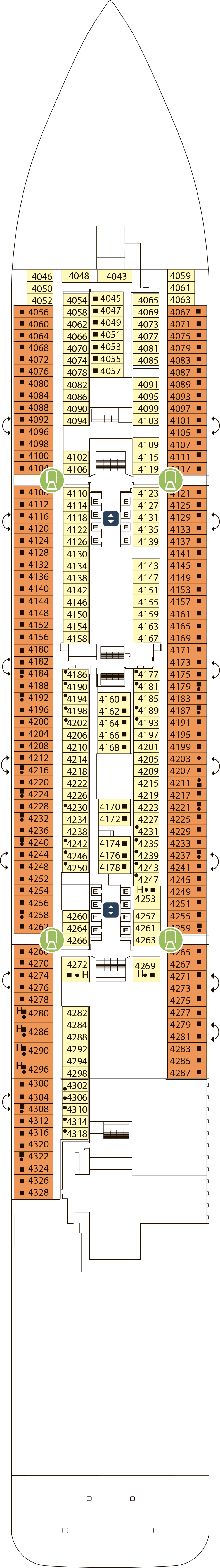 Talamone (Deck 4) deck plan for Costa Toscana