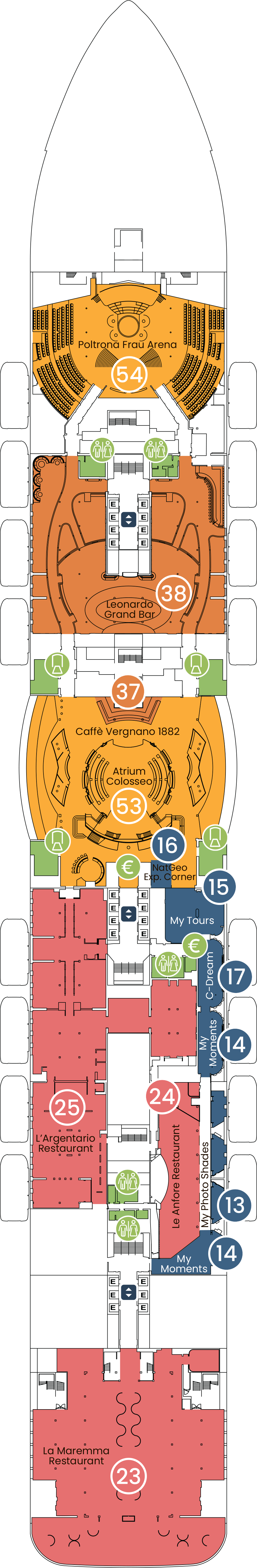 Pienza (Deck 6) deck plan for Costa Toscana