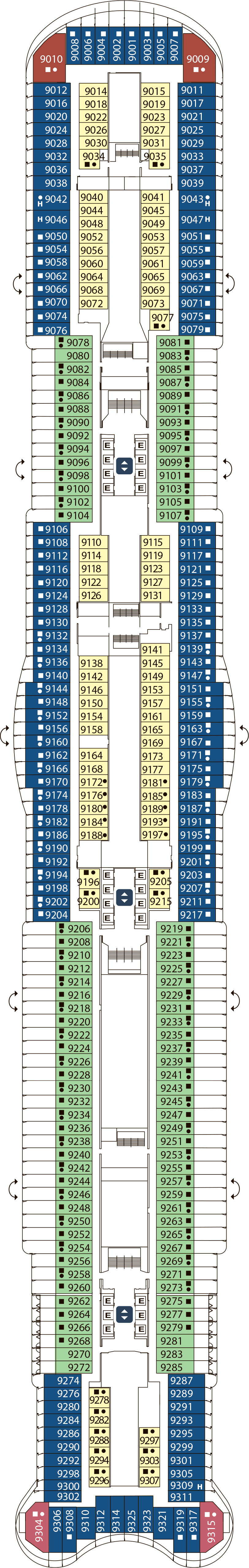Siena (Deck 9) deck plan for Costa Toscana