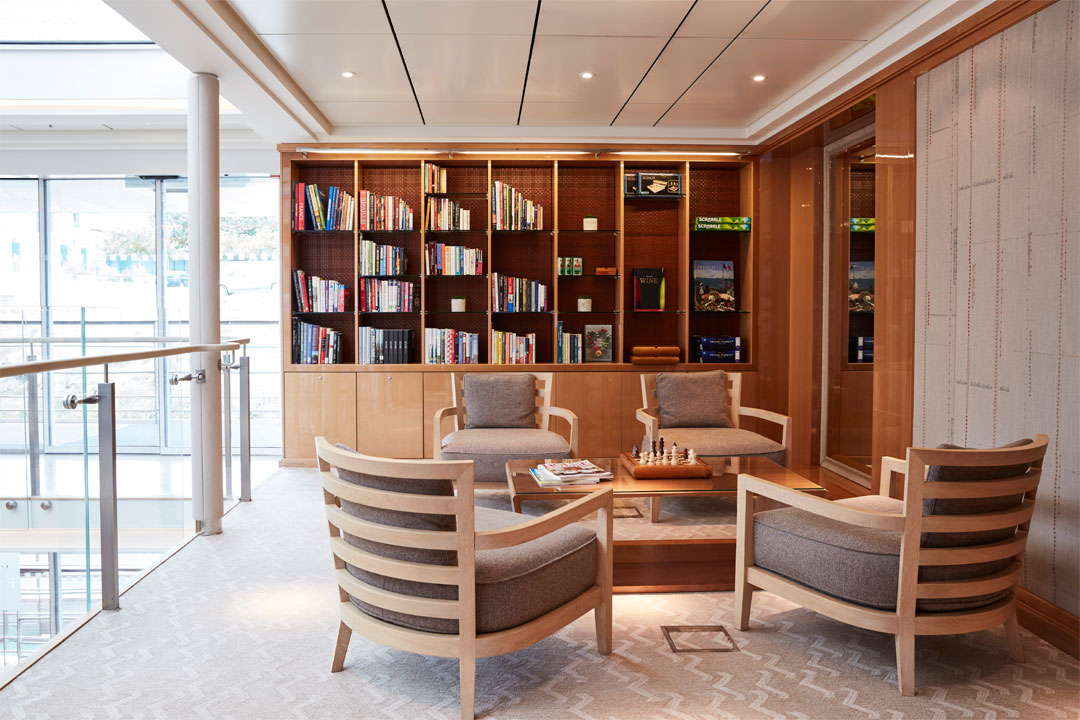  Visiting the curated library onboard <em>Viking Vilhjalm</em> is a must!  