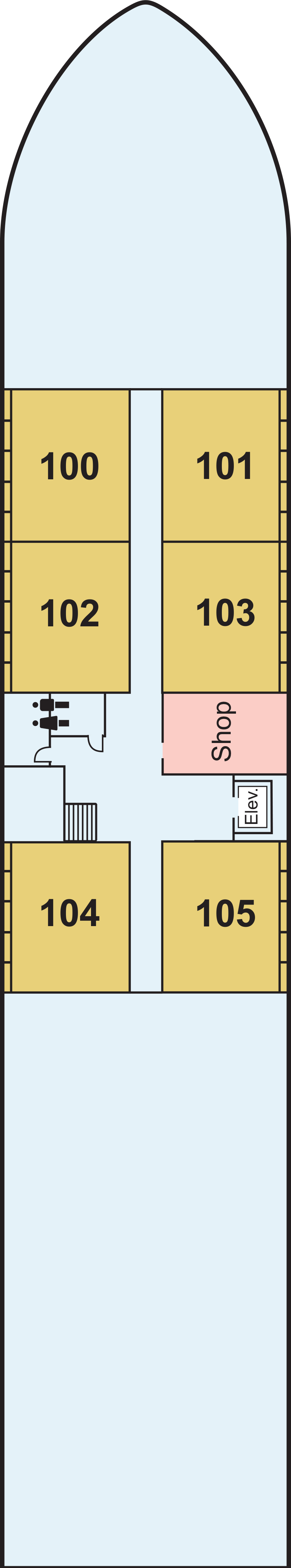 Main (Deck 1) deck plan for Viking Ra