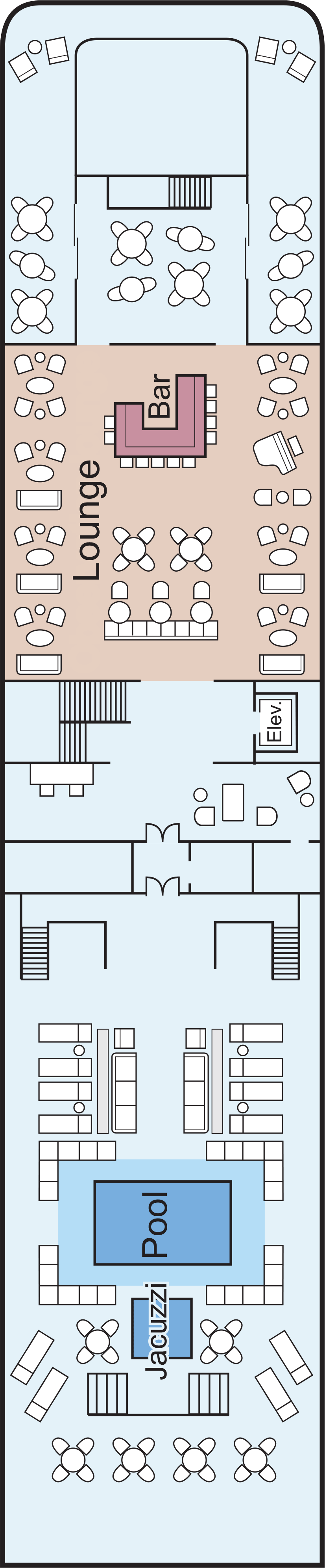 Pool (Deck 4) deck plan for Viking Ra
