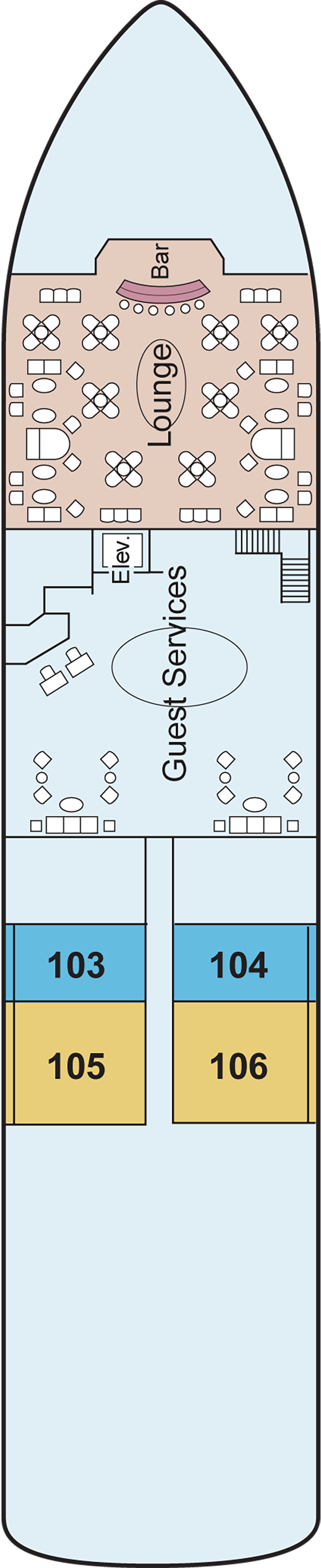 Main (Deck 2) deck plan for MS Antares