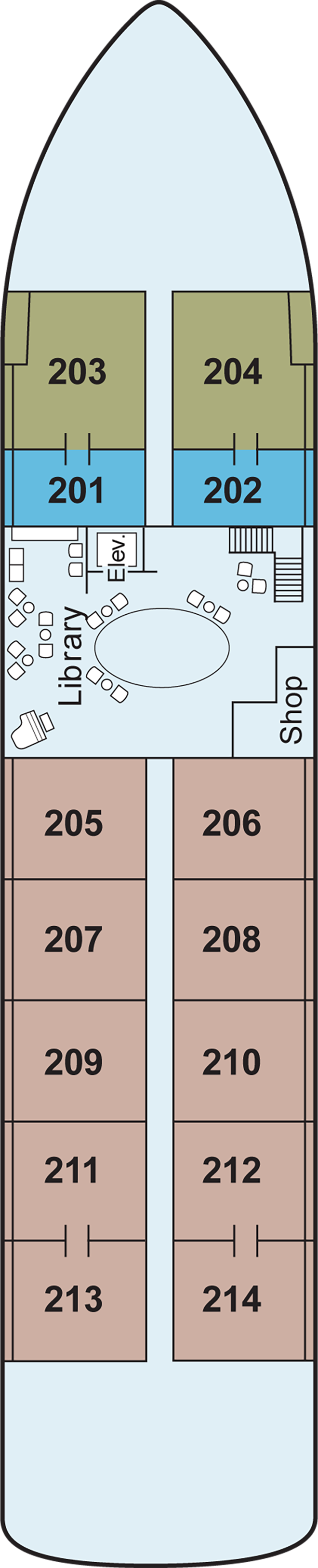 Middle (Deck 3) deck plan for MS Antares