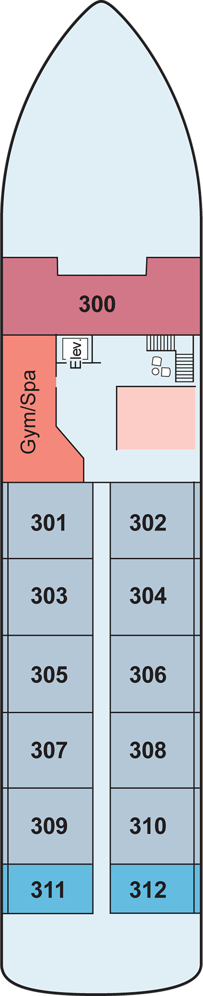 Upper (Deck 4) deck plan for MS Antares