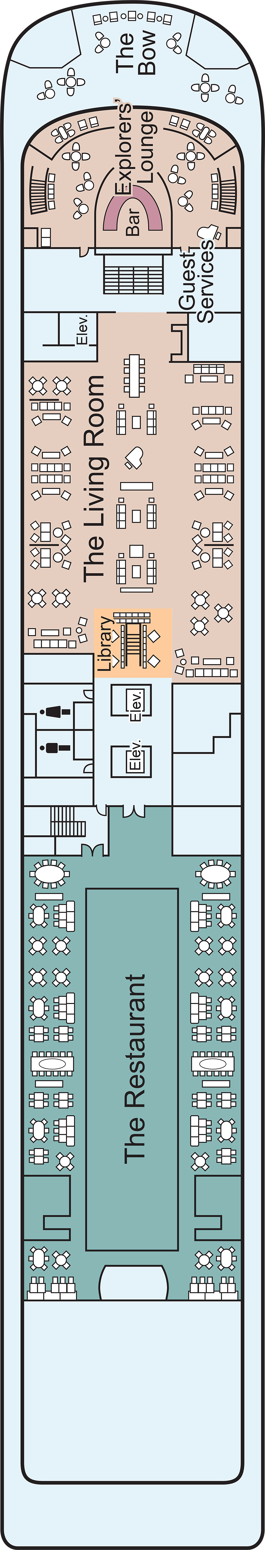 Deck 1 deck plan for Viking Mississippi
