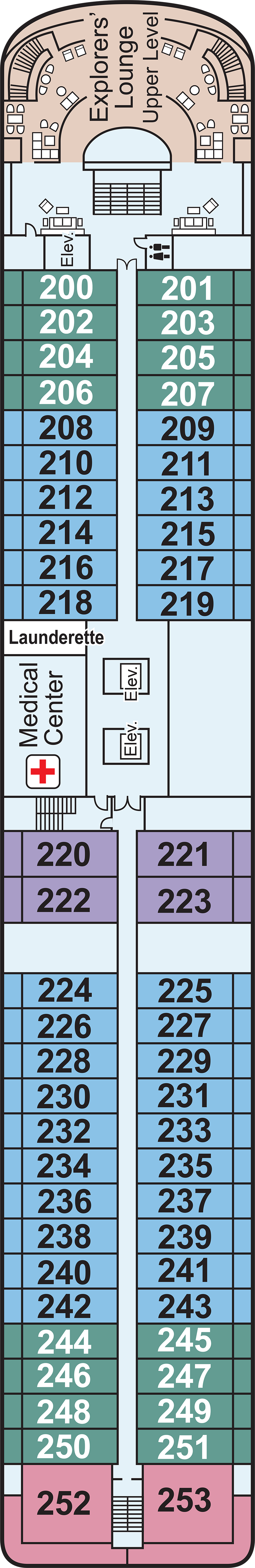 Deck 2 deck plan for Viking Mississippi