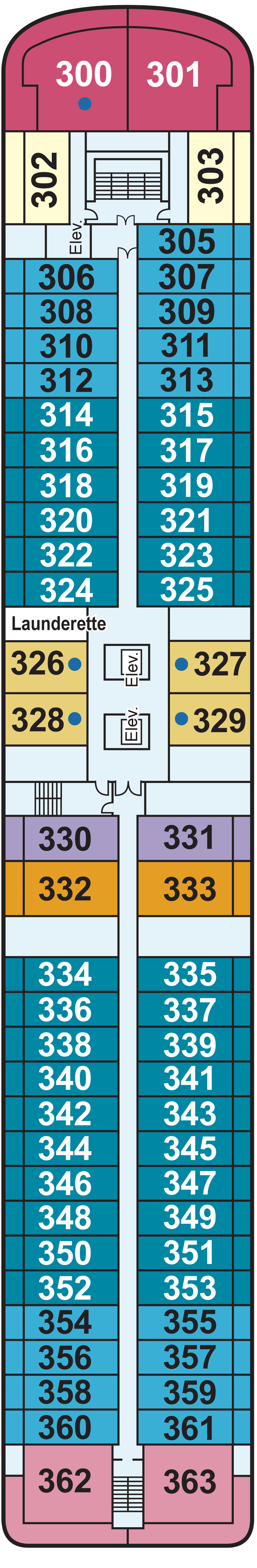 Deck 3 deck plan for Viking Mississippi