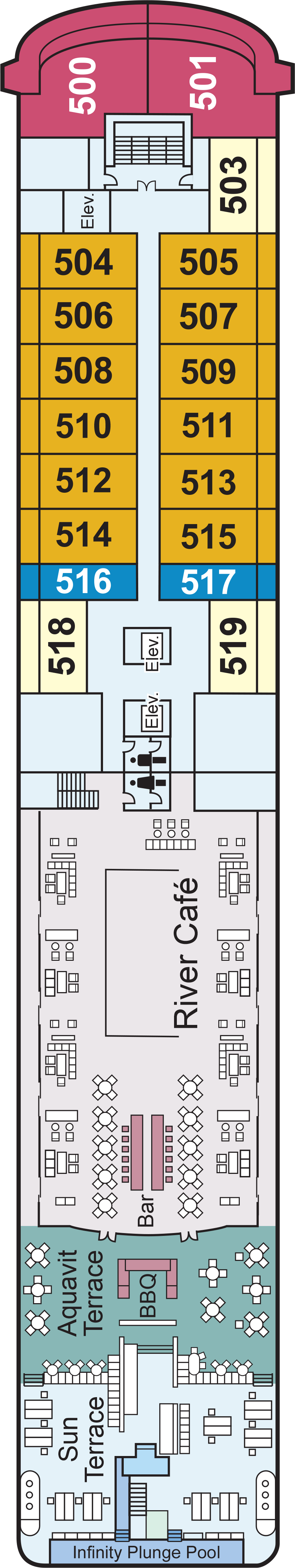 Deck 5 deck plan for Viking Mississippi