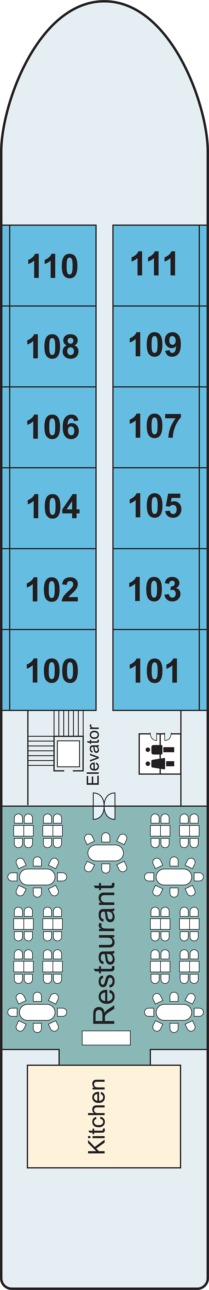 Main (Deck 1) deck plan for Viking Saigon