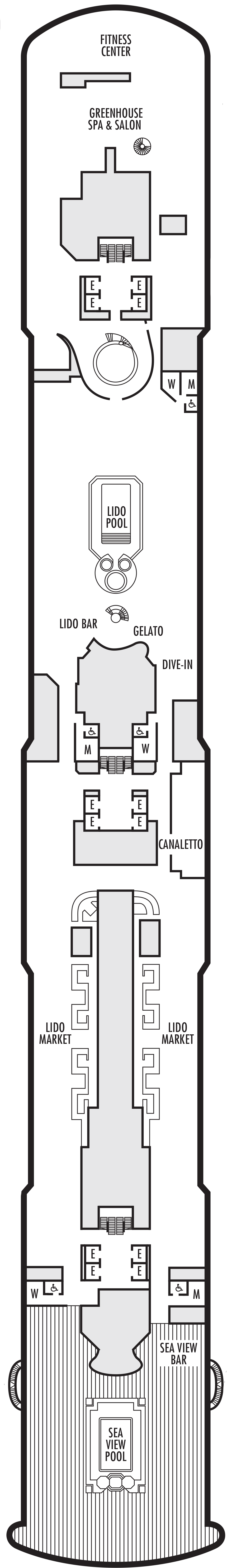 Lido (Deck 9) deck plan for ms Nieuw Statendam