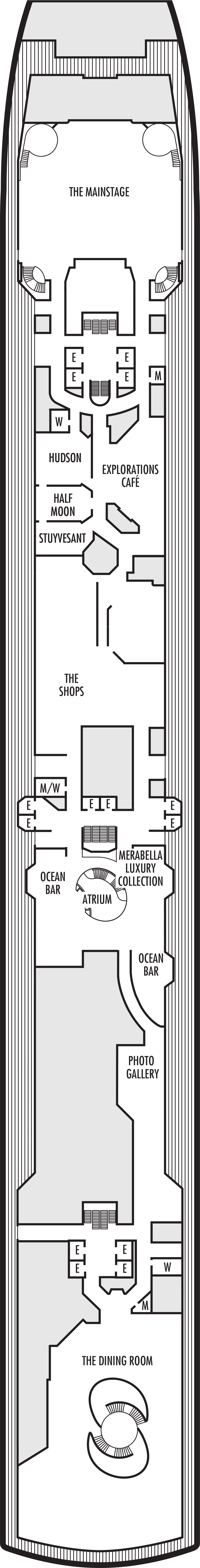Promenade (Deck 3) deck plan for ms Noordam