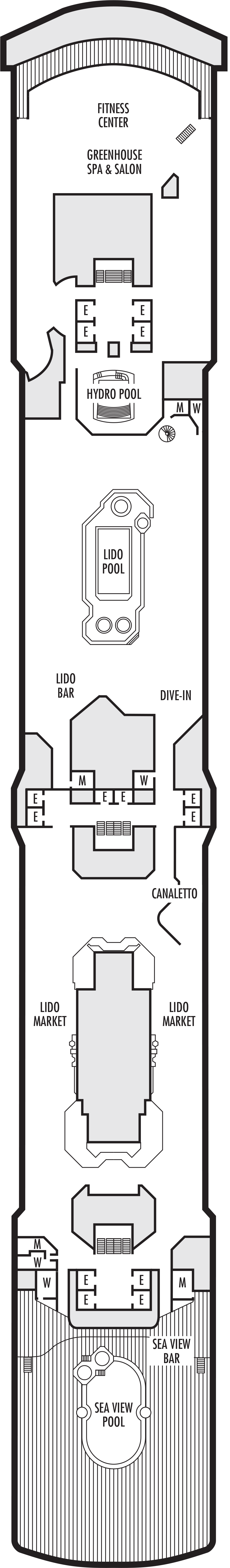 Lido (Deck 9) deck plan for ms Noordam