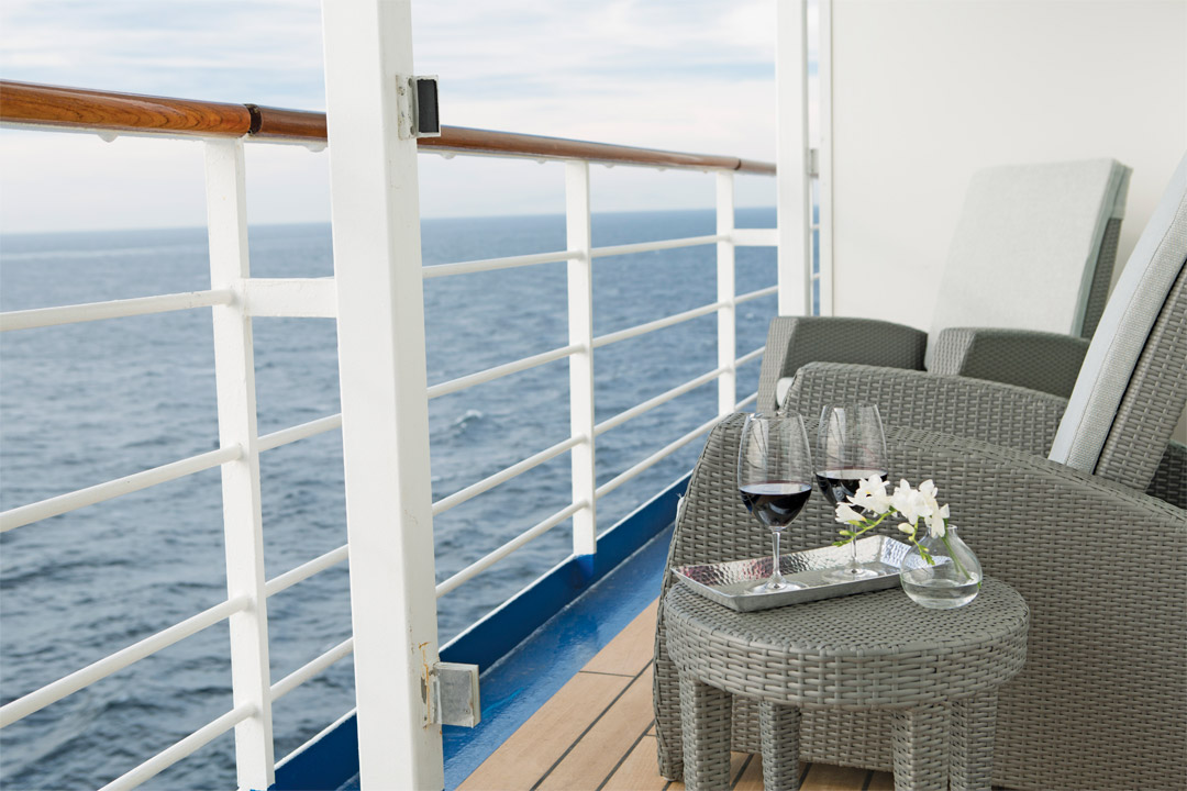  The majority of accommodations onboard this ship have a private balcony.  