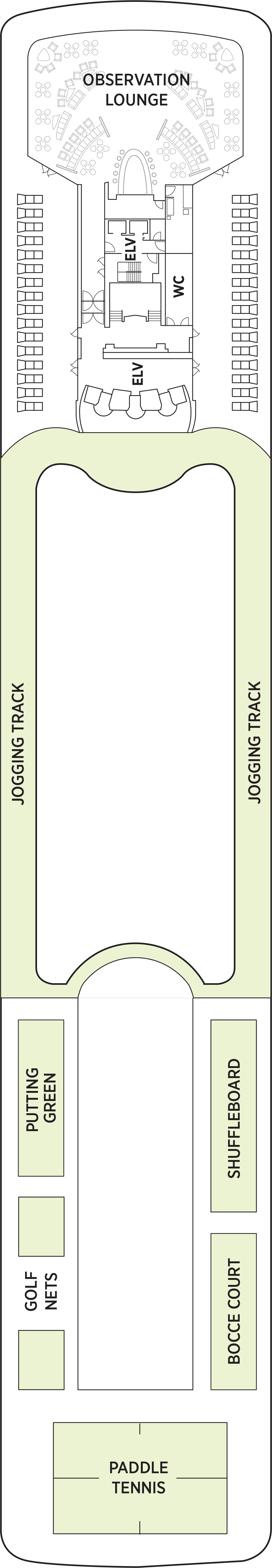 Deck 12 deck plan for Seven Seas Mariner