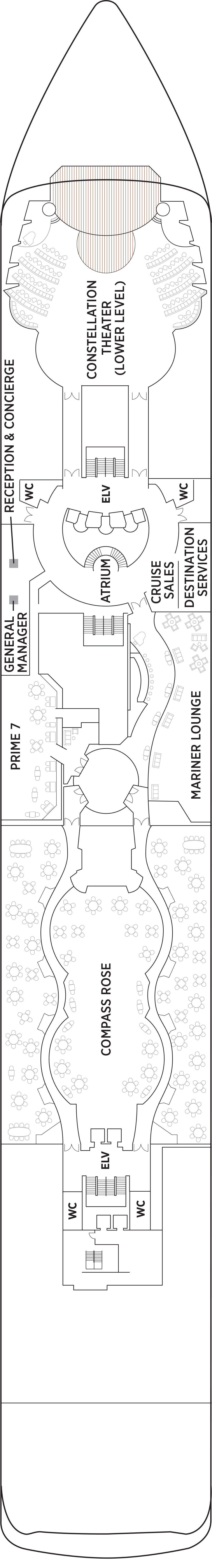 Deck 5 deck plan for Seven Seas Mariner
