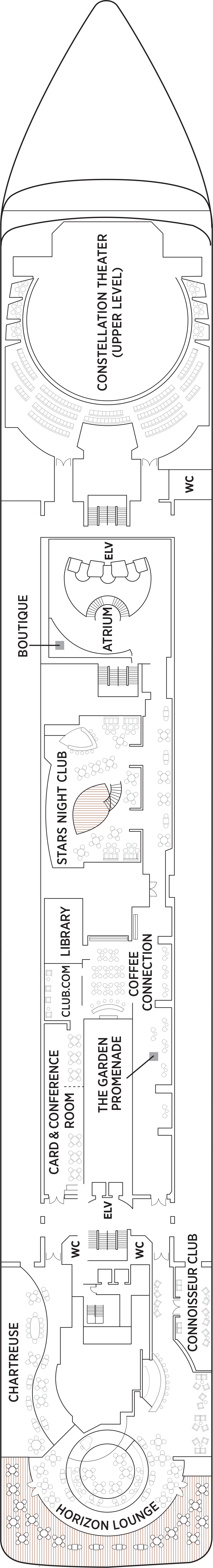 Deck 6 deck plan for Seven Seas Mariner