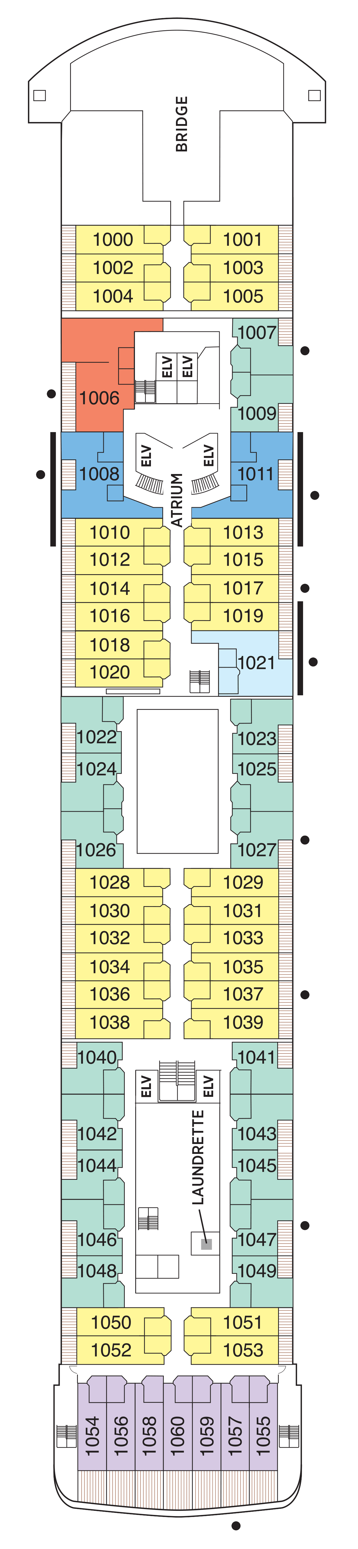 Deck 10 deck plan for Seven Seas Voyager