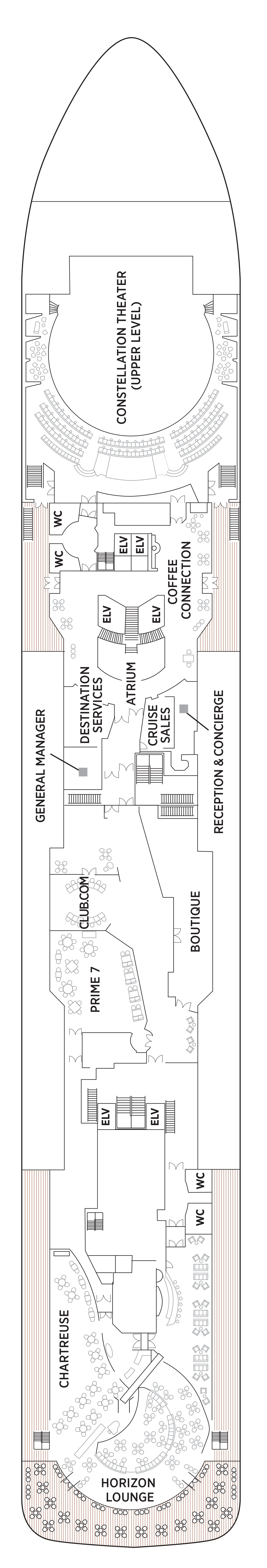 Deck 5 deck plan for Seven Seas Voyager