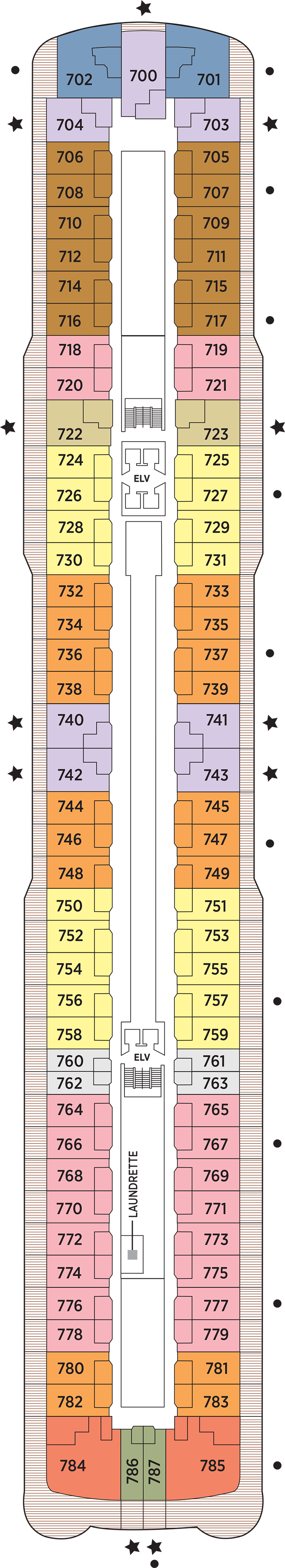 Deck 7 deck plan for Seven Seas Splendor