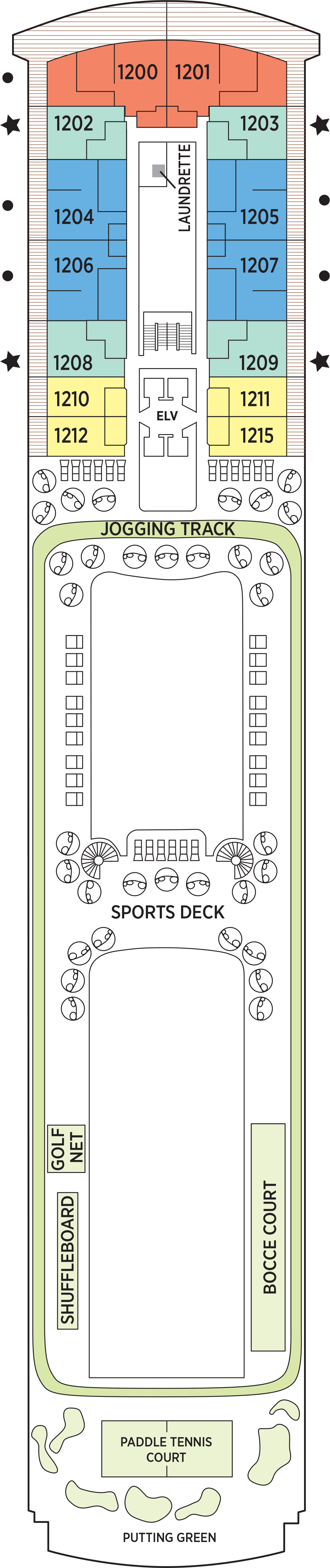 Deck 12 deck plan for Seven Seas Splendor