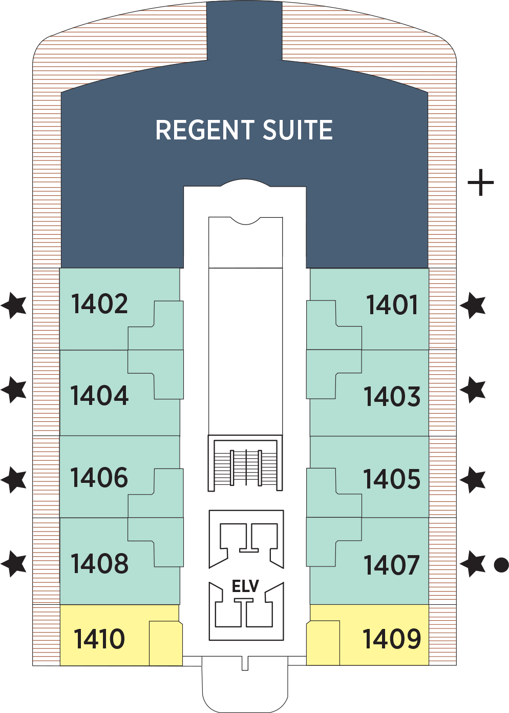 Deck 14 deck plan for Seven Seas Splendor