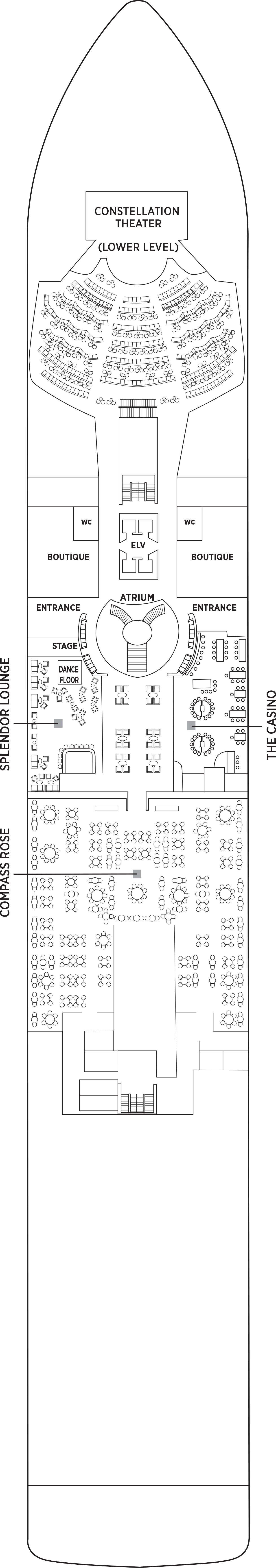 Deck 4 deck plan for Seven Seas Splendor