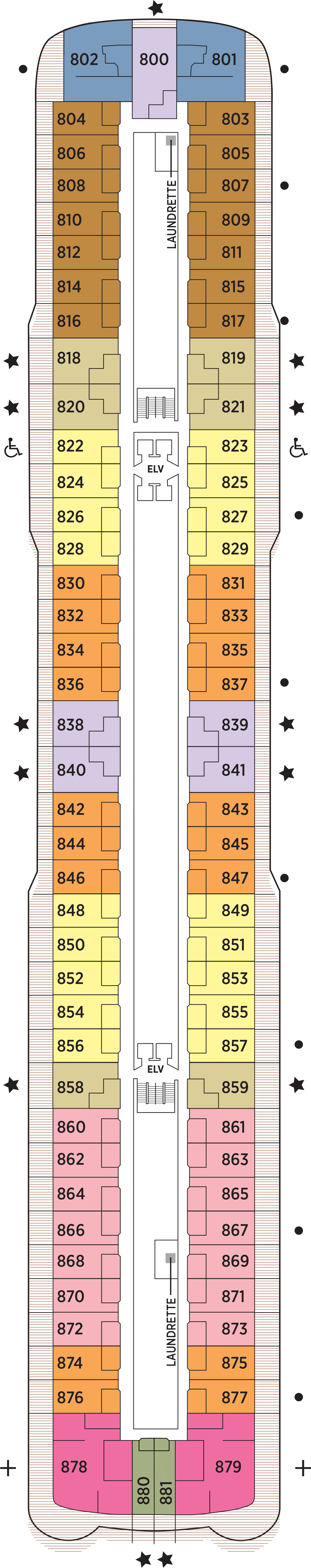 Deck 8 deck plan for Seven Seas Splendor