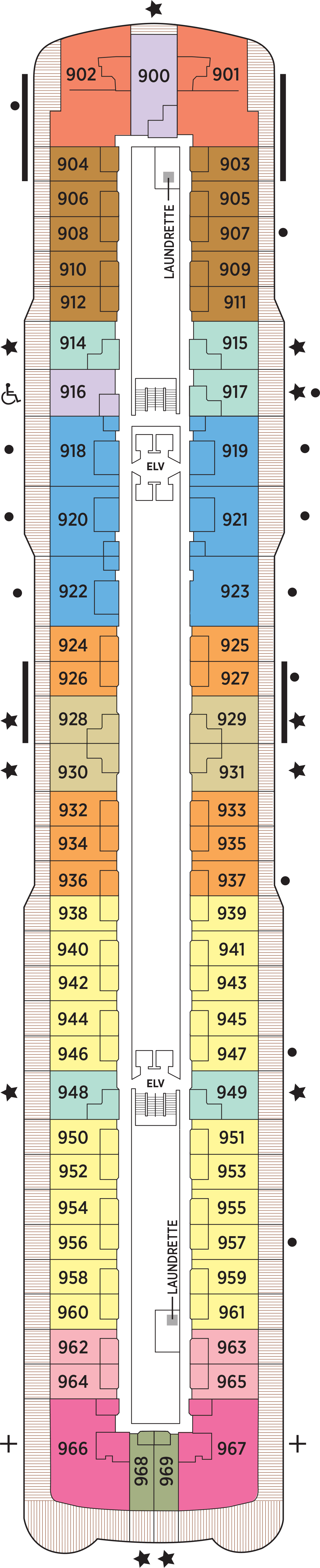Deck 9 deck plan for Seven Seas Splendor