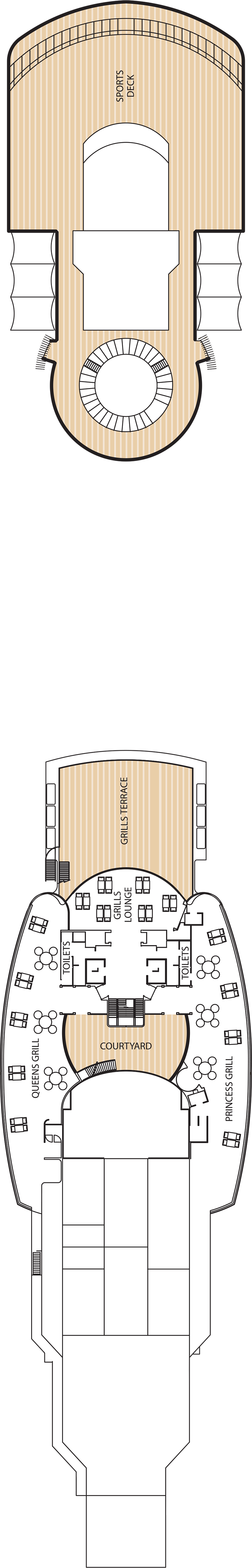 Deck 11 deck plan for Queen Victoria