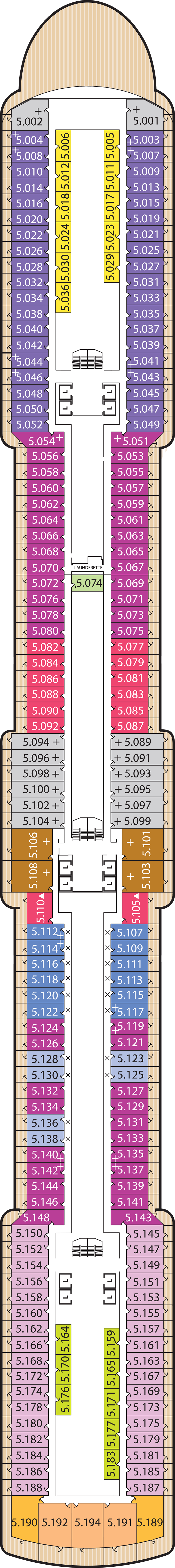 Deck 5 deck plan for Queen Victoria