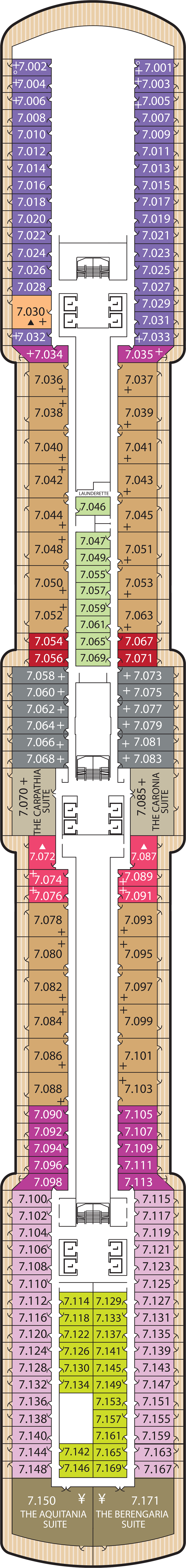 Deck 7 deck plan for Queen Victoria